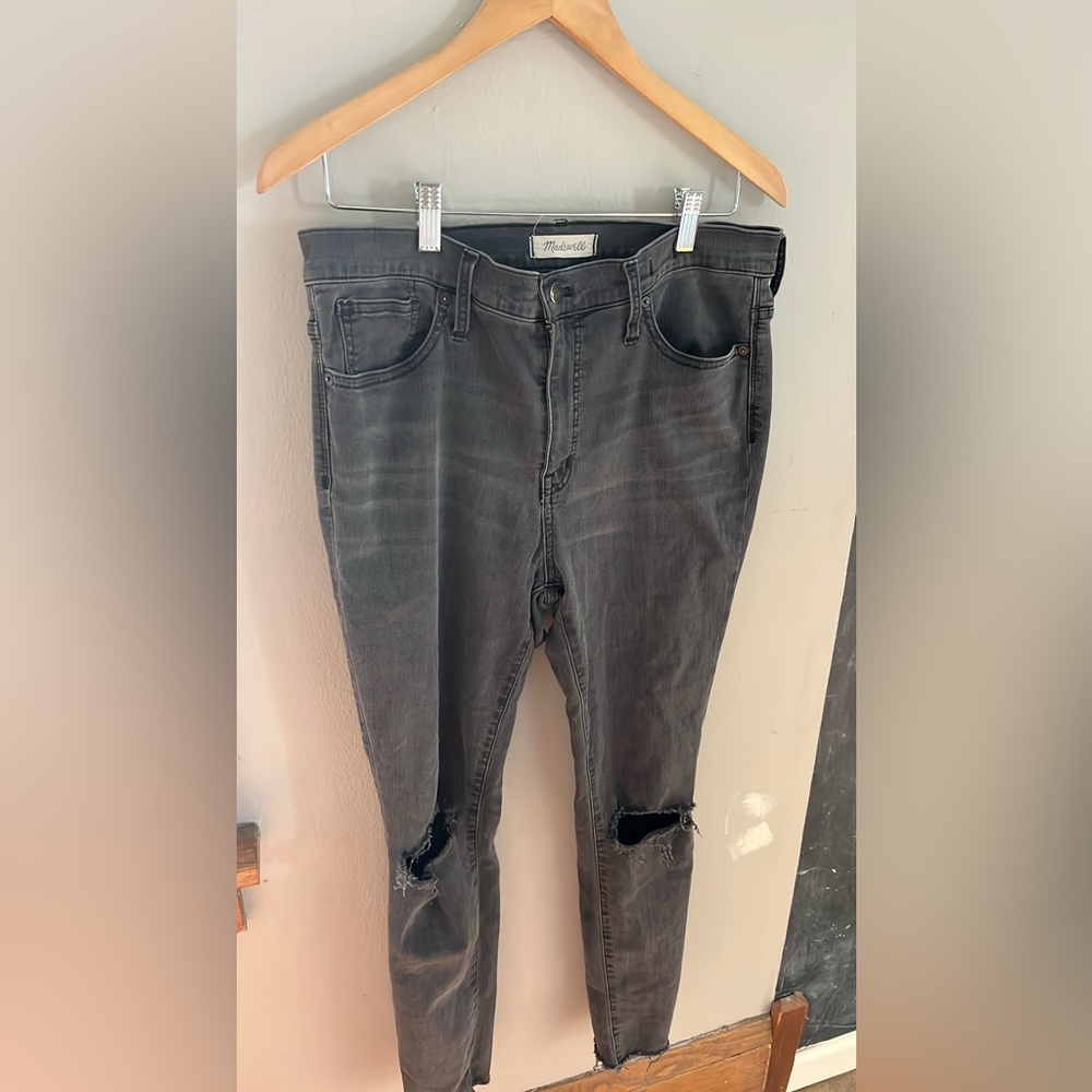 Washed Black Distressed Jeans
